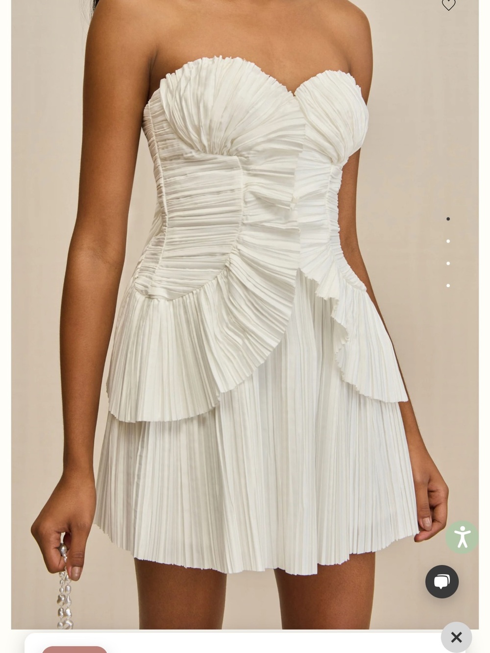 NTW Cult Gaia White Pleated Strapless Bustier Cocktail Dress with Bag - Picture 1 of 5